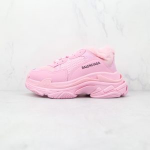 Balenciaga Triple S – Avec Fausse Fourrure - Rose