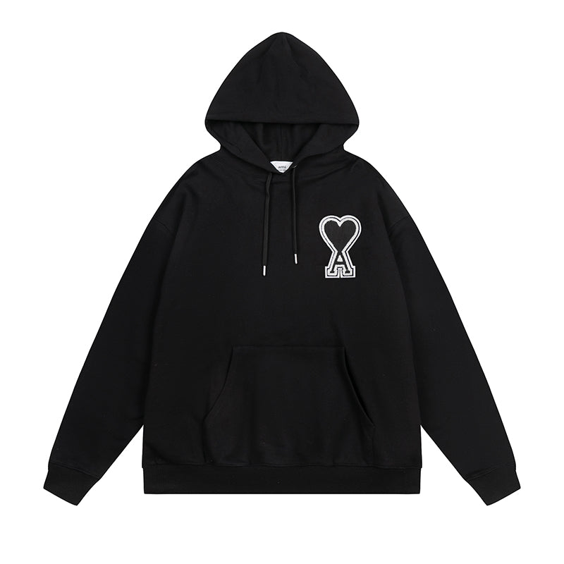 Pull à capuche AMI - Blanc/Noir