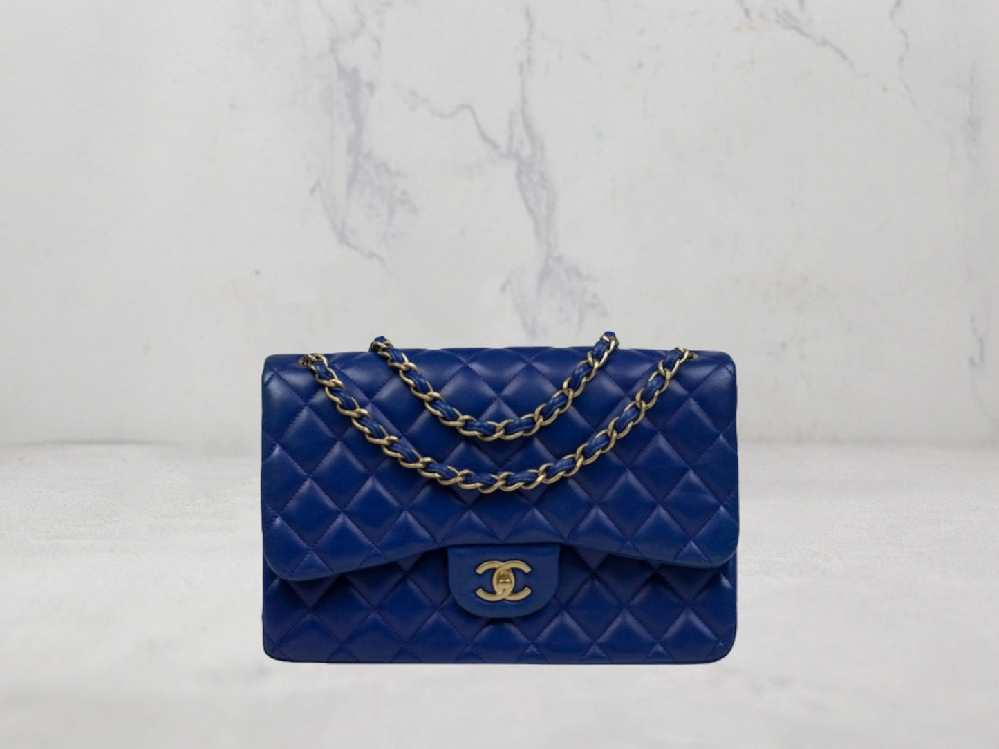 Chanel Timeless Classic Cuir Bleu