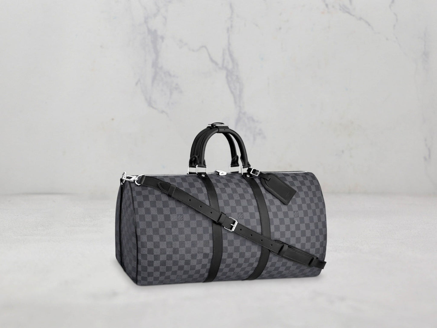 Louis Vuitton – SAC KEEPALL BANDOULIERE - Blanc/Noir - 55