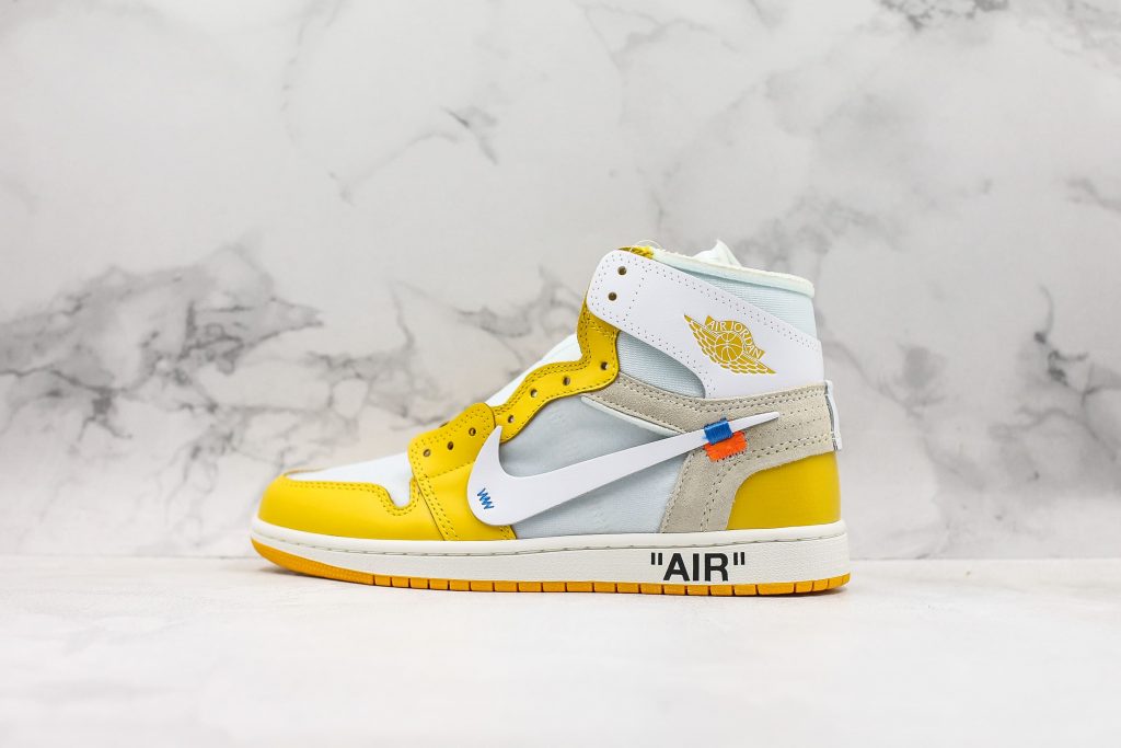 Nike Air Jordan 1 Retro High Off-White University - Jaune