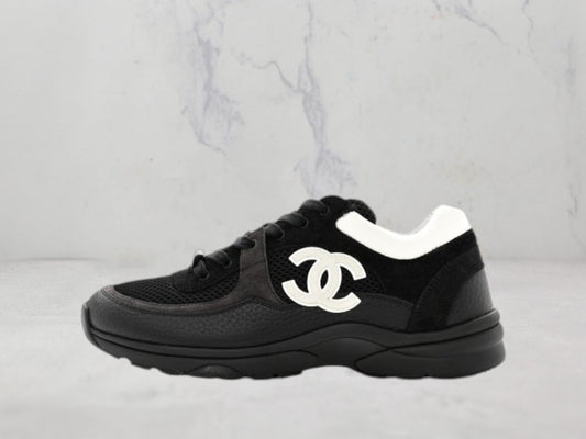 Chanel Baskets Blanc Noir - Noir