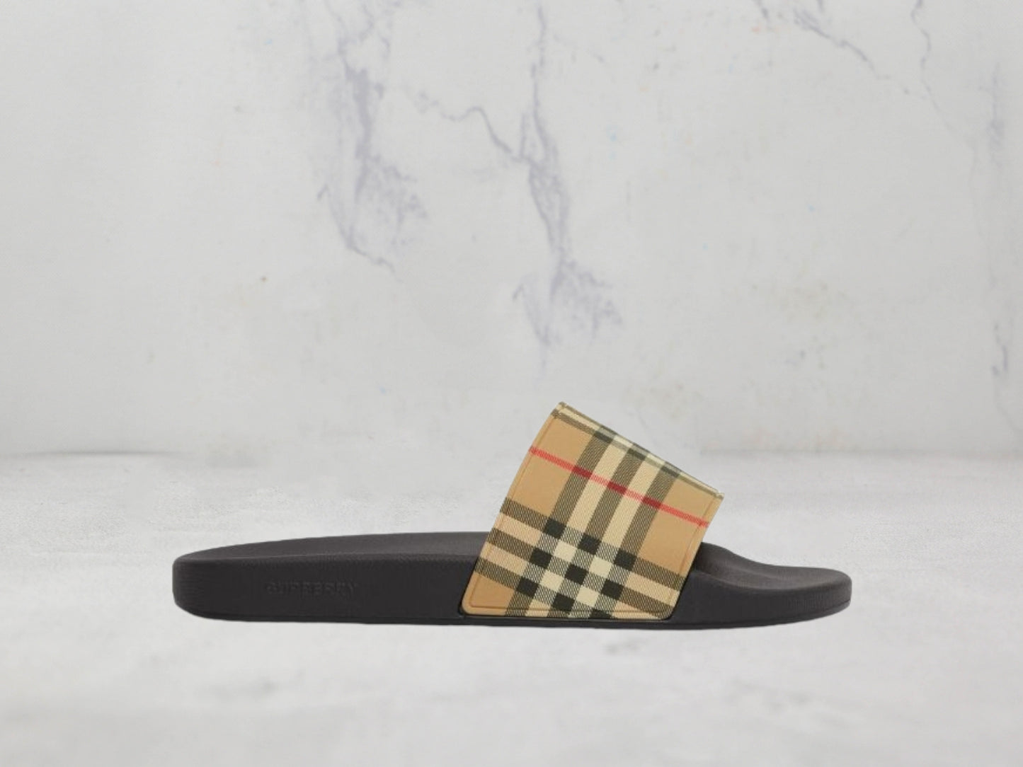Claquettes Check Burberry - Noir