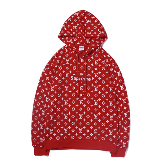 Pull à capuche Louis Vuitton x Supreme - Rouge