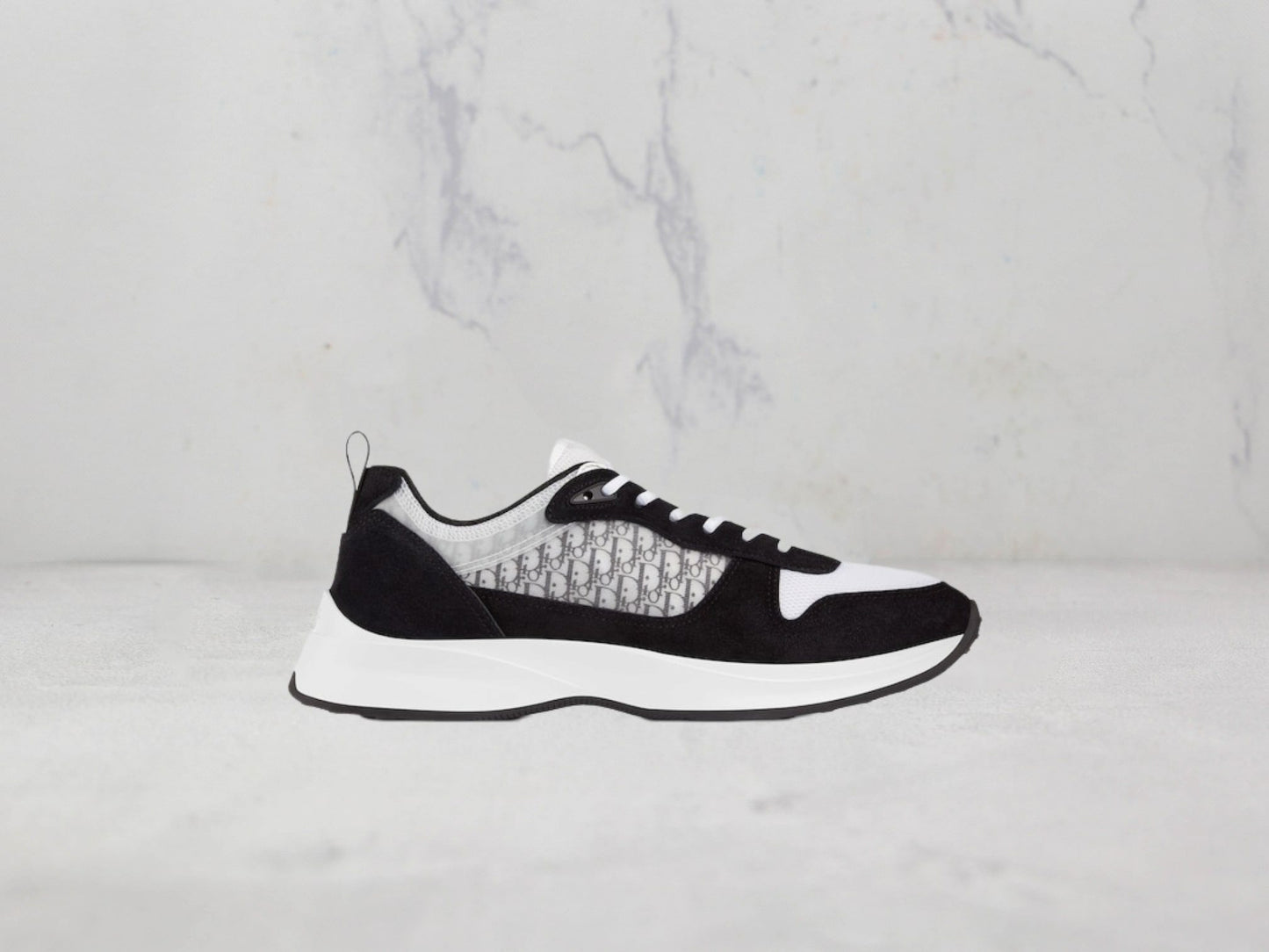 Sneaker Dior B25 RUNNER Suède - Blanc / Bleu Marine