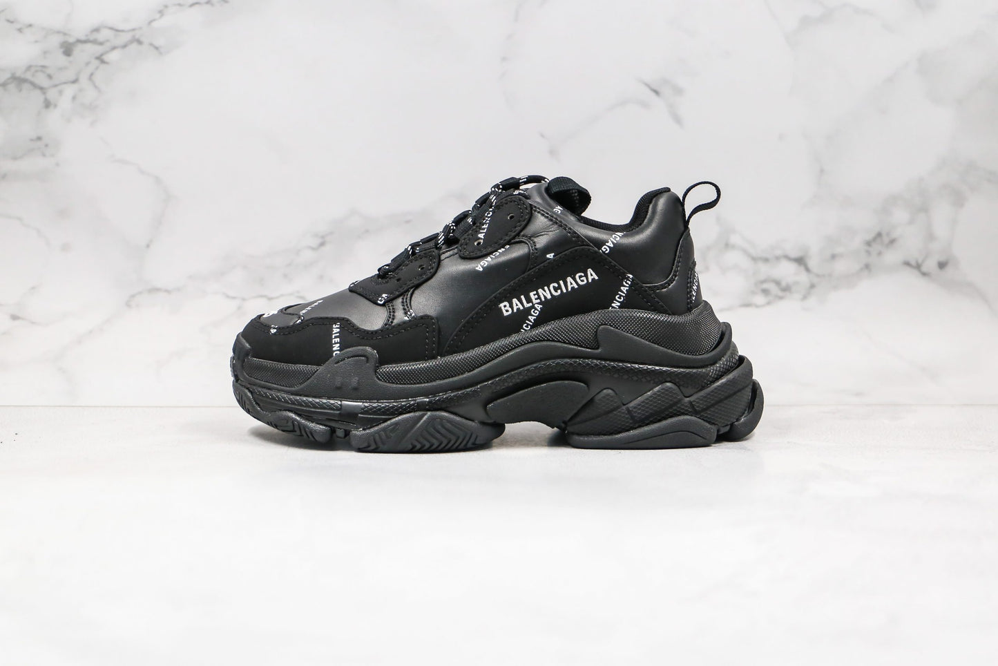 Balenciaga Triple S &#8211; Allover Logo - Noir