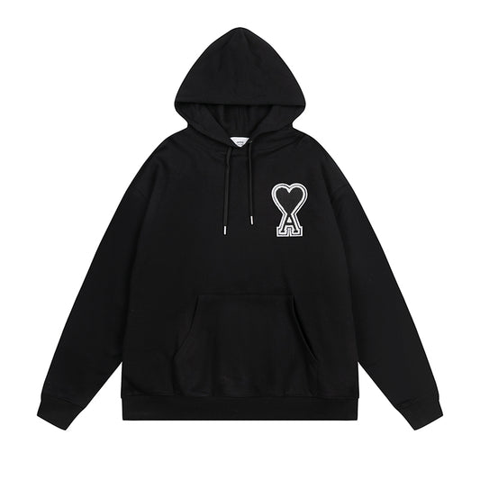 Pull à capuche AMI - Blanc/Noir