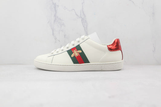 Gucci Basket Ace brodées - Blanc / Rouge