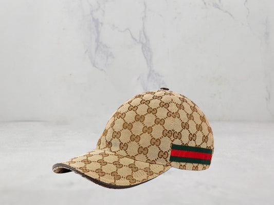 Casquette Gucci avec bande Web - Beige