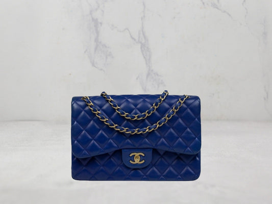 Chanel Timeless Classic Cuir Bleu