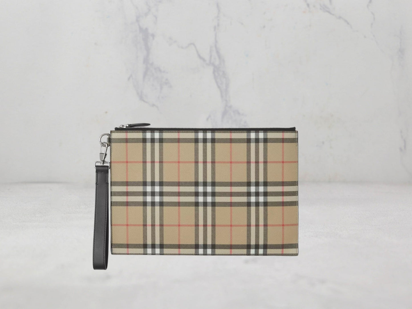 Grande pochette Burberry zippée - Beige