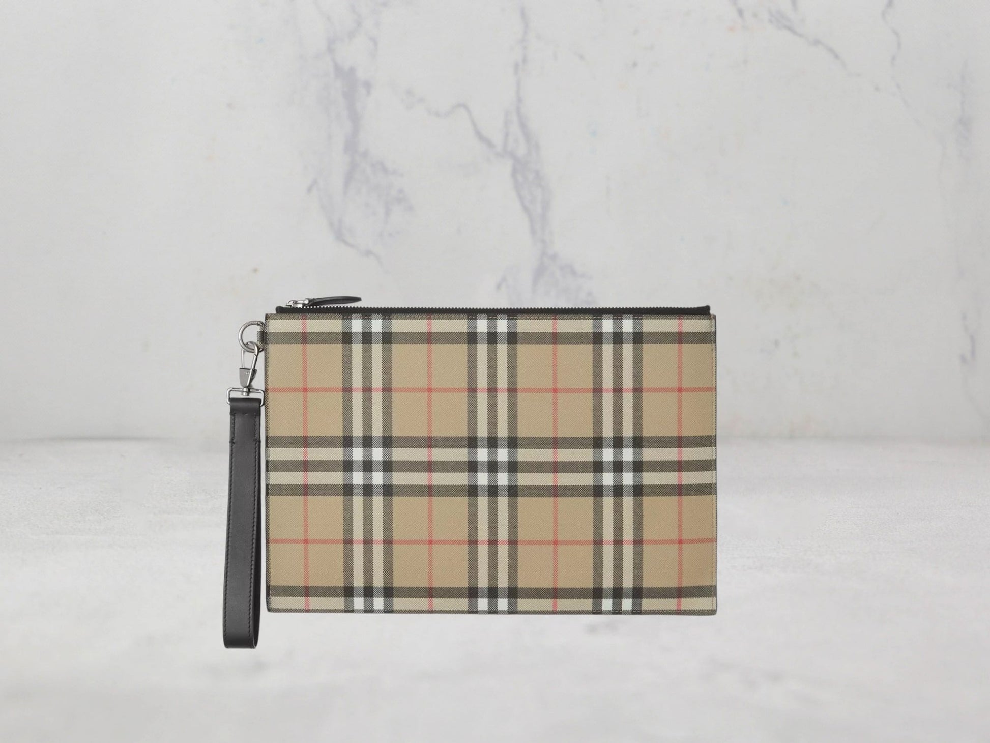 Grande pochette Burberry zippée - Beige