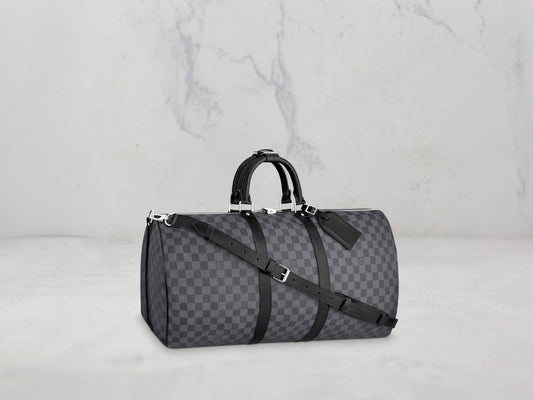 Louis Vuitton &#8211; SAC KEEPALL BANDOULIERE - Blanc/Noir - 55