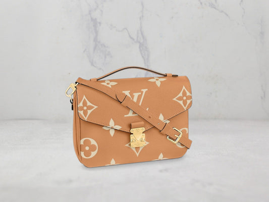 Louis Vuitton &#8211; Pochette Metis Cuir Monogram Empreinte Bicolore - Beige