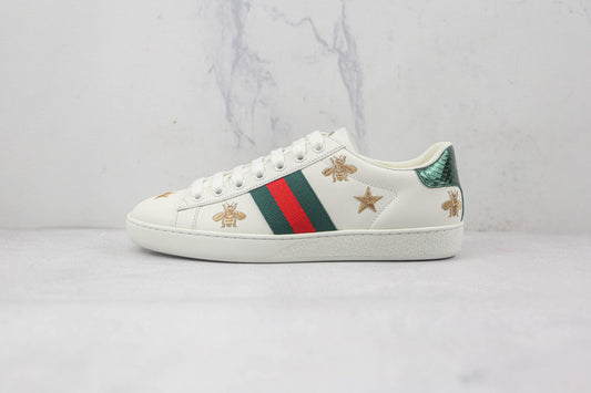 Gucci Basket Ace brodées - Blanc / Vert
