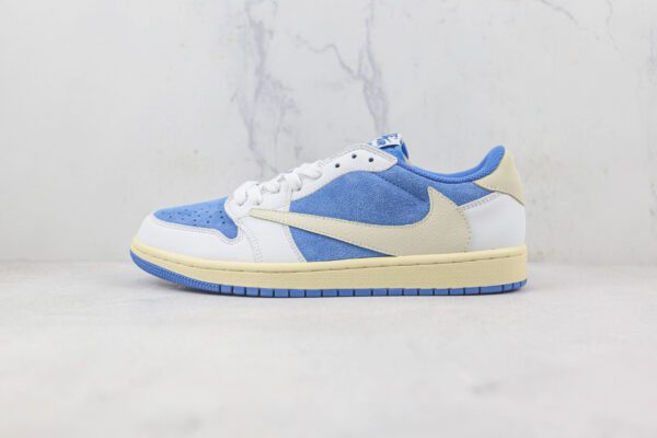 Air Jordan 1 Low Travis Scott - Blanc / Bleu clair