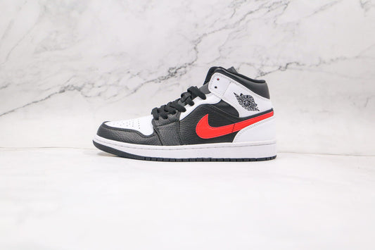 Jordan 1 Mid Black Chile Red White - 