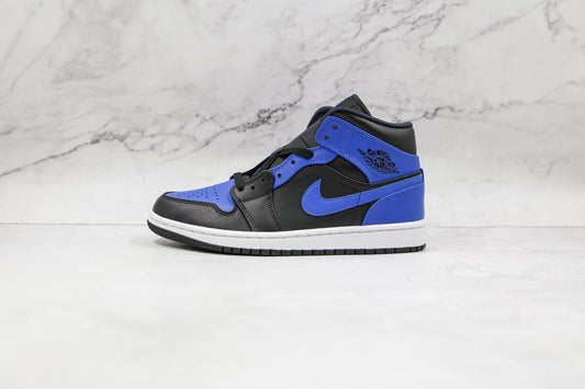 Jordan 1 Mid Hyper Royal Tumbled Leather - 