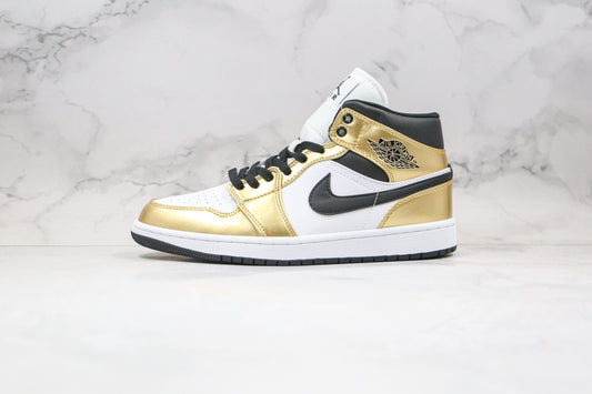 Jordan 1 Mid Black University Gold - 