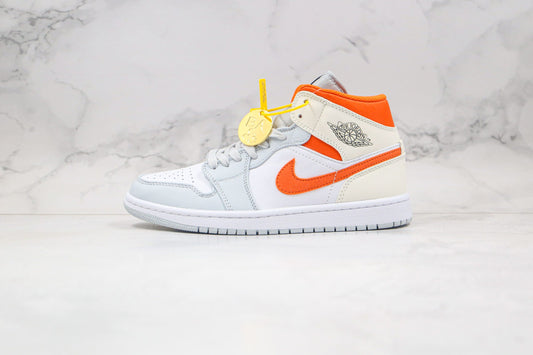 Jordan 1 Mid Starfish Pure Platinum - 