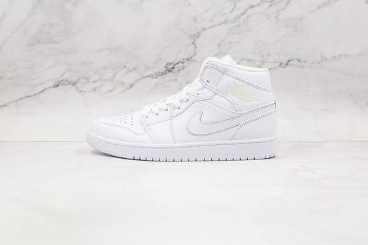 Jordan 1 Mid Triple White - 