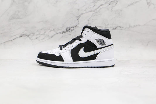 Jordan 1 Mid White Black - 