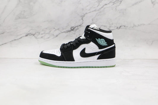 Jordan 1 Mid White Black Teal Tint - 