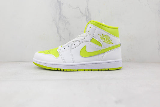 Jordan 1 Mid White Lime - 